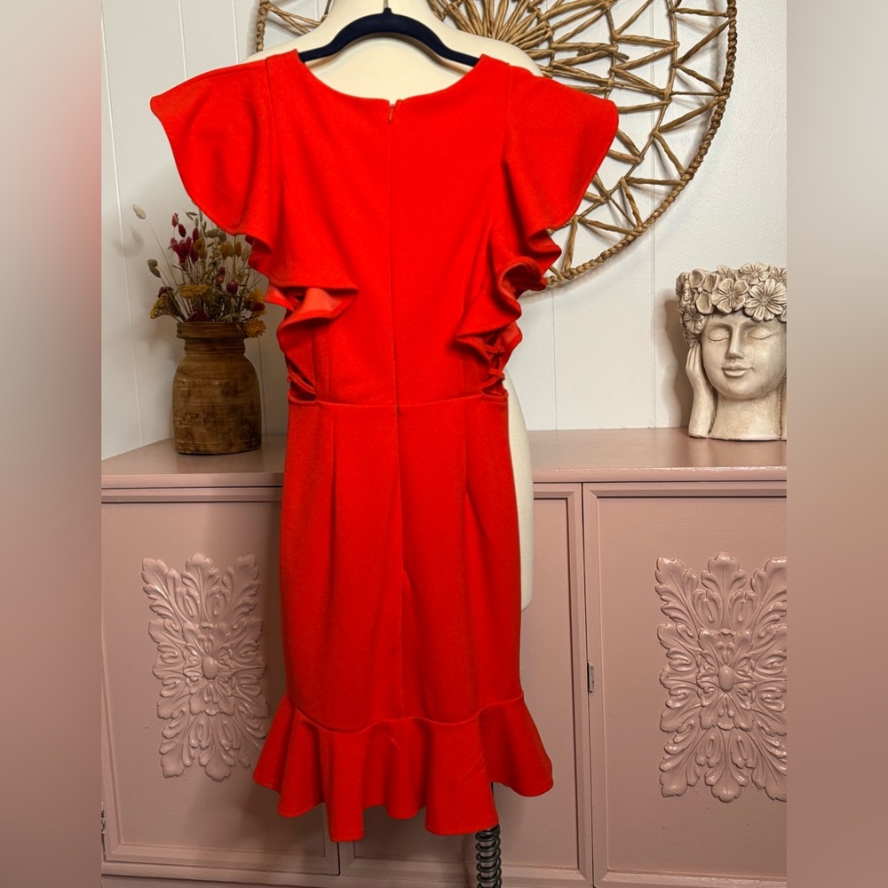 Hello Molly Small Vibrant Red Asymmetrical Dress - Picture 4 of 8